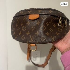 Louis Vuitton Monogram Waist Bag - Brown & Tan with Gold Hardware